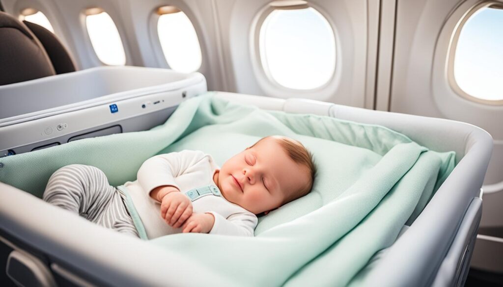 Comfortabel vliegtuigbedje voor een baby